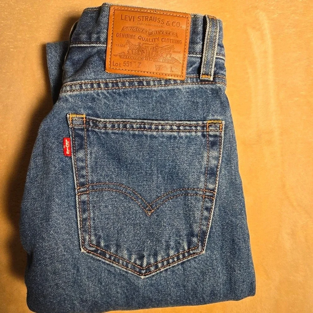 Levis Premium 551 Z Authentic Straight Jeans Blue Cotton Hemp Big E 28x30 1110